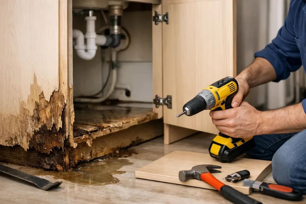 Water Damaged Cabinet Repair: Fix or Replace?